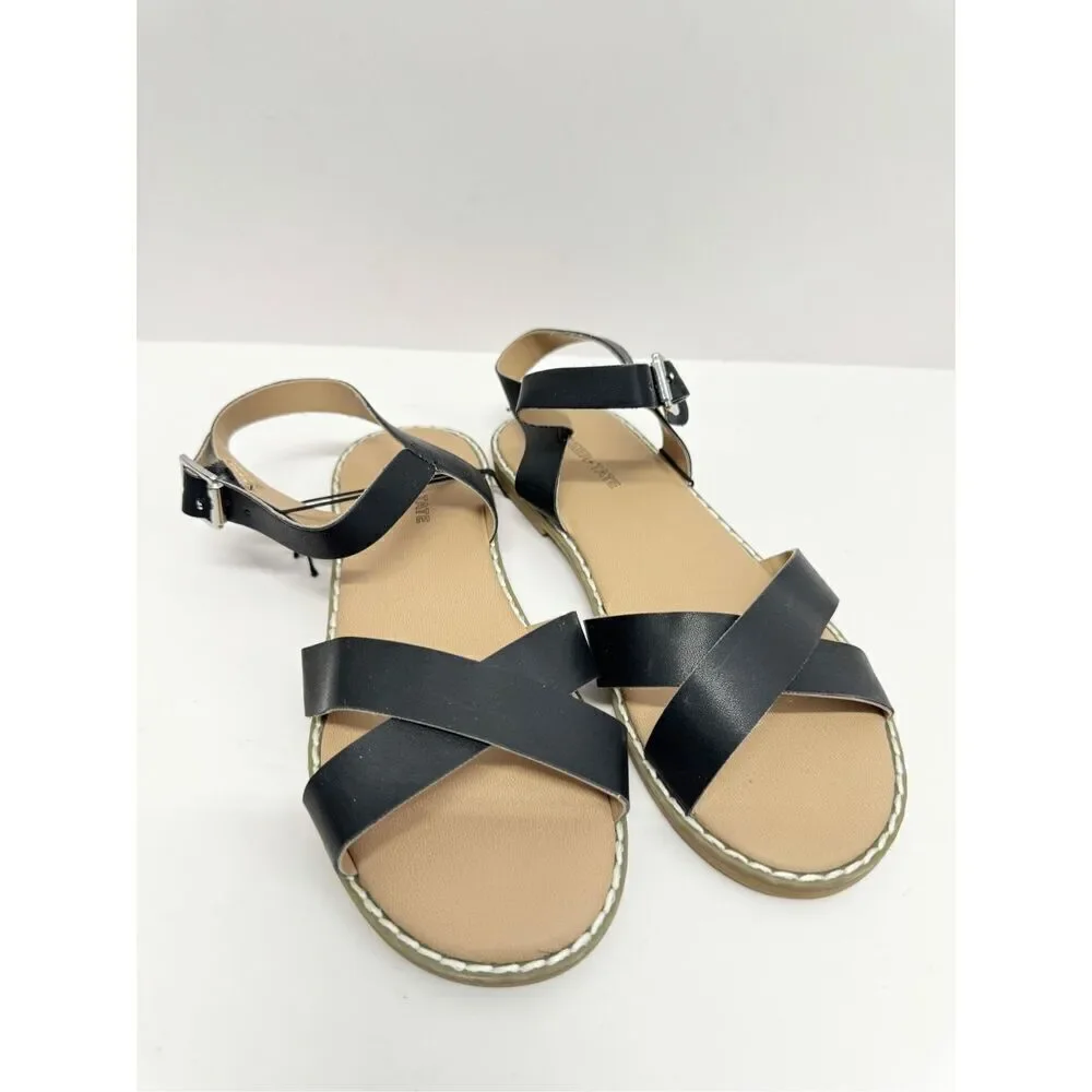 Tucker + Tate‎ Sandals Size 2 Kids Black Crisscross Open Toe NEW